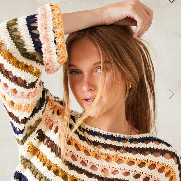 🎊HP!!🎊33 Coastal Crochet Sweater - Picture 3 of 8